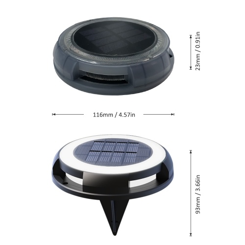 

Solar Powered Disk Lights Lawn Lamp IP68 Waterproof Outdoor Ground Lights for Lawn Garden Driveway Pathway