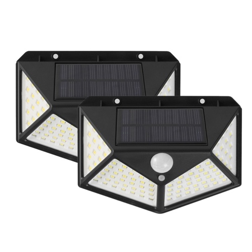 100LED solaire applique murale capteur de mouvement lumière corps humain lampe à induction éclairage extérieur IP65 résistant à l'eau pour chemin Patio Yard jardin cour