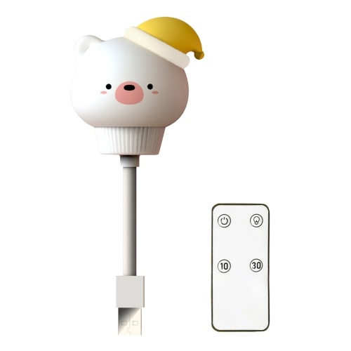 

Flexible Mini USB LEDs Night Light with Remote Controller Cute Rabbit/Bear/Cat/Duck Baby Feeding Lamp Dimmable 3 Brightness 10/30min Timer Setting Portable Reading Lamp