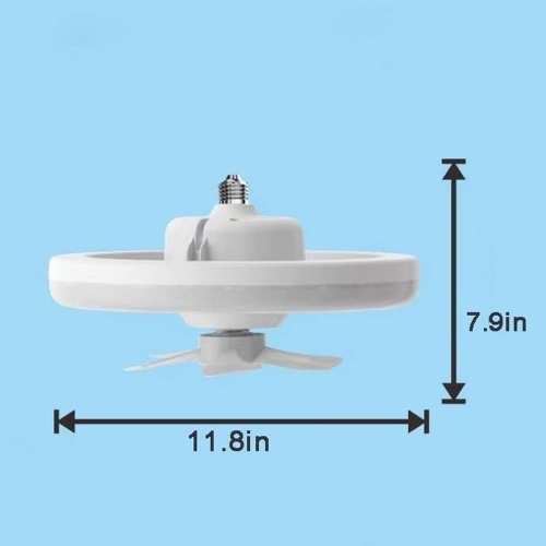 

Dimmable Ceiling Fan with Light, E27 LED Chandelier 360° Rotation with Remote, 3 Wind Speeds, for Kitchen, Living Room (48W)