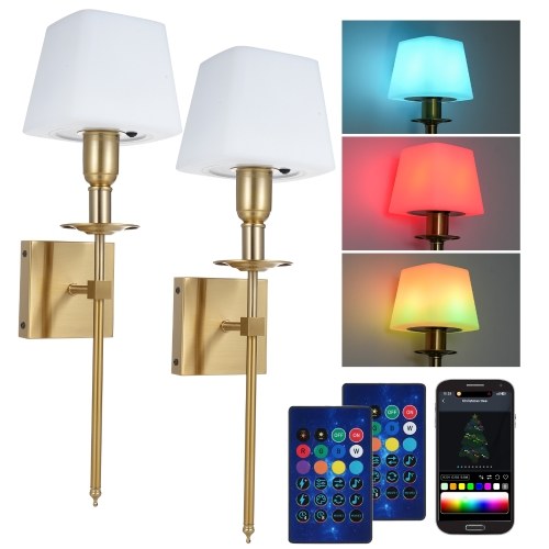 

2 Packs Neoglint RGB Indoor Wall Light Dimmable Bedroom Wall Sconce Color Changing Ambient Lamp