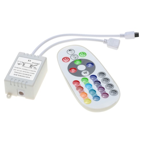 

IR Remote Control Box Kit 24 Key DC12-24V 16 Colors 4 Lighting Modes Adjustable Brightness Speed for 5050 3528 LED RGB Multi-color