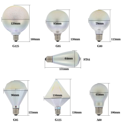 

6W E27 LED 3D-цветная лампа Fireworks из нержавеющей стали ST64