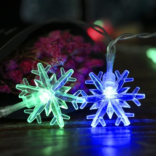 

0.6W 1.5Merters 10 LED Snowflake String Light White Constant Bright/ Flash Double Lamp