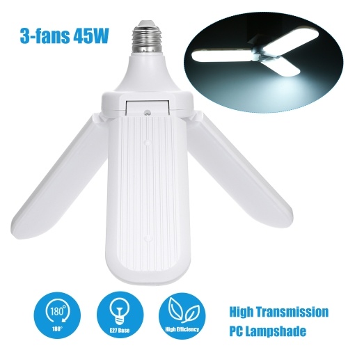 

AC 85-265V Foldable Fan Blade Bulb E27 2/3/4/5 Fans Ceiling Garage Lights