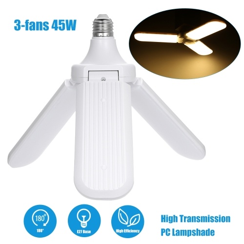 

AC 85-265V Foldable Fan Blade Bulb E27 2/3/4/5 Fans Ceiling Garage Lights