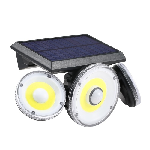 70 COB IP65 Solar Three Heads Wall Lamp Three Lighting Modes
