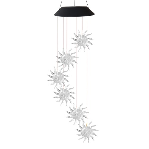 

Solar Wind Chime Lamp 6 Colors Changing LED Colorful/Transparent Dragonfly Tranparent Sun/Moon