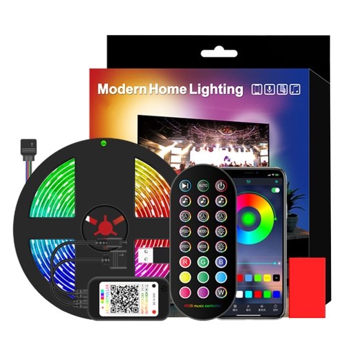 

TV Music Rhythm Strip Light Intelligent USB Strip Light Remote Control RGB Strip Light 4 Lighting Modes 16 Light Colours BT Control + 24 key Remote Control 5050 SMD 1/2/3/4/5 Meters 30/60/90/120/150SMD IP65