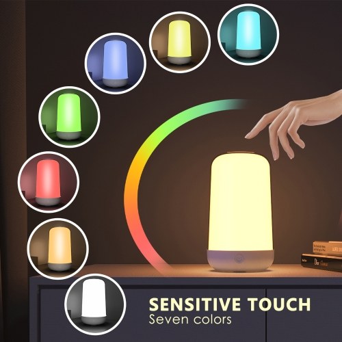 BT Touch Intelligent Night Light 7 Colorful Ambient Lights Mobile APP can Control Built-in 24 Scene Modes Lights Can Change with Music Sound 