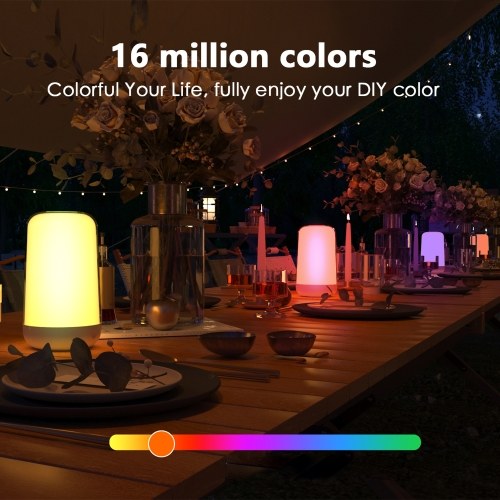 BT Touch Intelligent Night Light 7 Colorful Ambient Lights Mobile APP can Control Built-in 24 Scene Modes Lights Can Change with Music Sound 