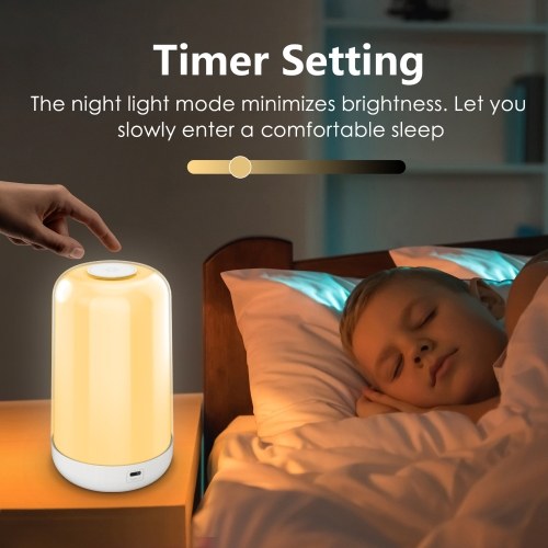 BT Touch Intelligent Night Light 7 Colorful Ambient Lights Mobile APP can Control Built-in 24 Scene Modes Lights Can Change with Music Sound 