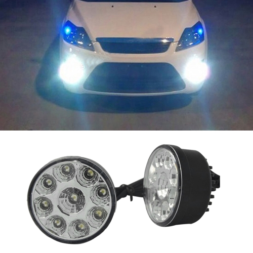 2PCS 9W LED Round Day Fog-Light Car Headlamp