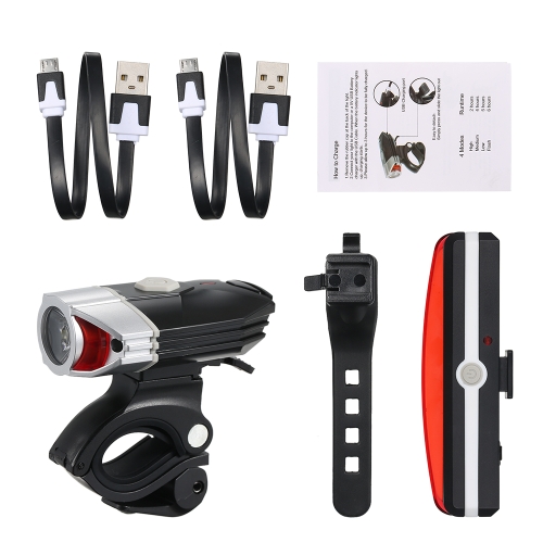 USB aufladbare LED Fahrrad Frontscheinwerfer hinten Rücklicht Set Kit