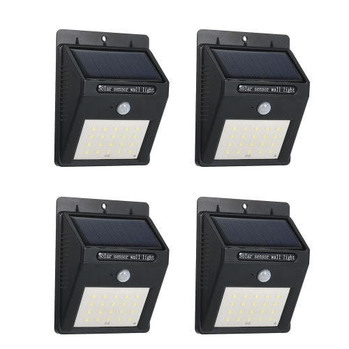 

4 Pack 20LEDs Аккумуляторная солнечная электрическая лампа с датчиком движения PIR