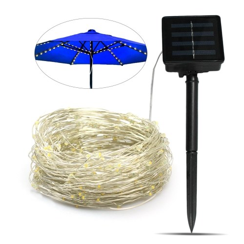 Solarbetriebene Sonnenschirm-Lichterkette mit 120 LEDs