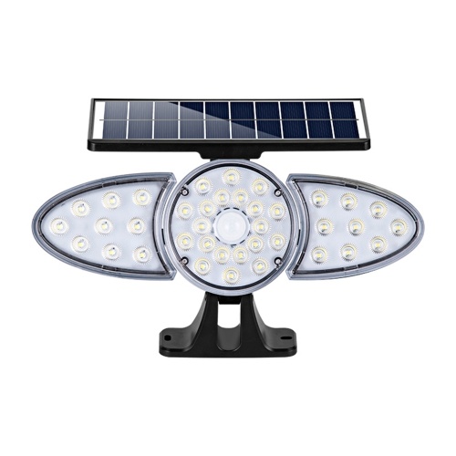 Solar Three Heads Wall Light Outdoor Waterproof LEDs Human Body Sensing Lamp