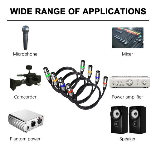 4PCS 1.2M XLR Cable Set Canon Male to Female Audio Output Input Cable KTV Audio Microphone XLR Microphone Cable 