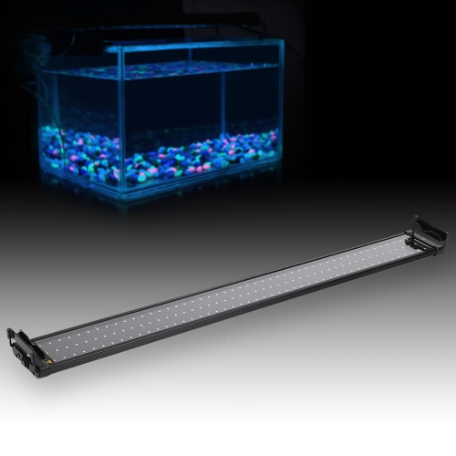 

37" Extendable 25W 144 LED SMD 2835 White Blue Light 2 Modes Bracket Aquarium Fish Tank Lamp