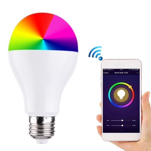 RGB + W WIFI LED Smart inteligente bombilla aplicación del teléfono celular / control de voz