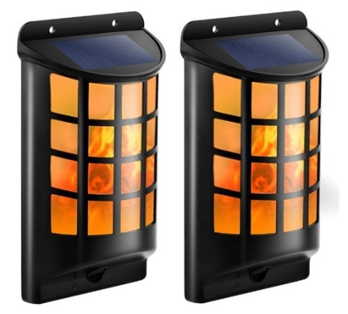 Solar Flame wall Lights Outdoor  Waterproof Flickering