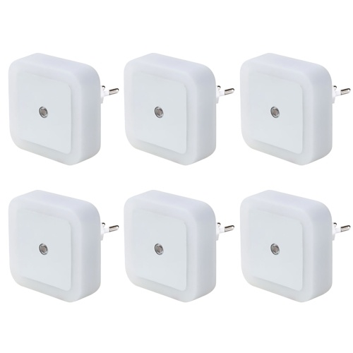 

6PCS Plug-in LEDs Night Light with Auto Dusk to Dawn Sensors Lighting Control Nightlight for Bedroom Stairs Kitchen Hallway