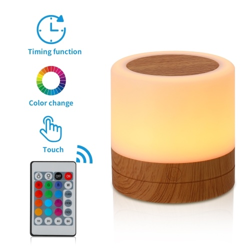 Desktop Leds Colorful Night Light Bedroom Bedside USB Touching RGB Night Lamp with Remote-Controller 