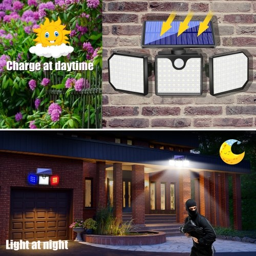 Solar Powered Sensor Wall Light Outdoor Waterproof Lighting Home Garden Lights 