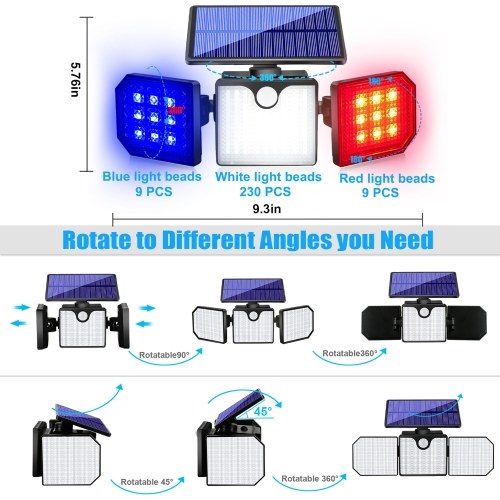 Solar Powered Sensor Wall Light Outdoor Waterproof Lighting Home Garden Lights 