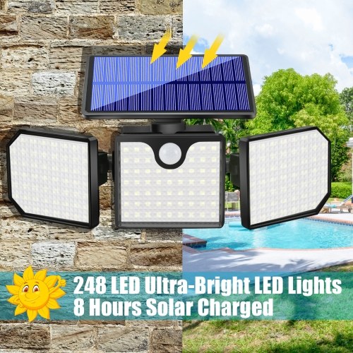 Solar Powered Sensor Wall Light Outdoor Waterproof Lighting Home Garden Lights 