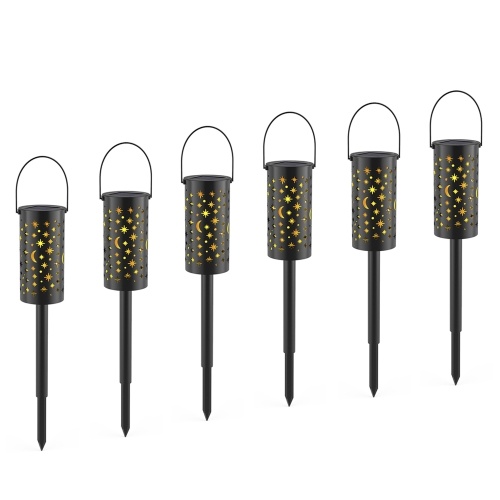 Tomshine Illuminazione a terra a energia solare Lampade da giardino per esterni Illuminazione a LED Lanterna Lampada da palo Decorazione per illuminazione per giardino paesaggistico Patio 6Pack