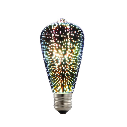 

6W E27 LED 3D-цветная лампа Fireworks из нержавеющей стали ST64