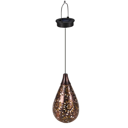 

Solar Iron Hollow Lamp Lantern Light Retro Moroccan Pattern Projection Lamp