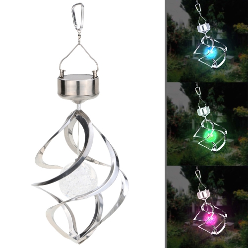 Solar Powered Light Sense Wind Spining LED Hanging Lamp