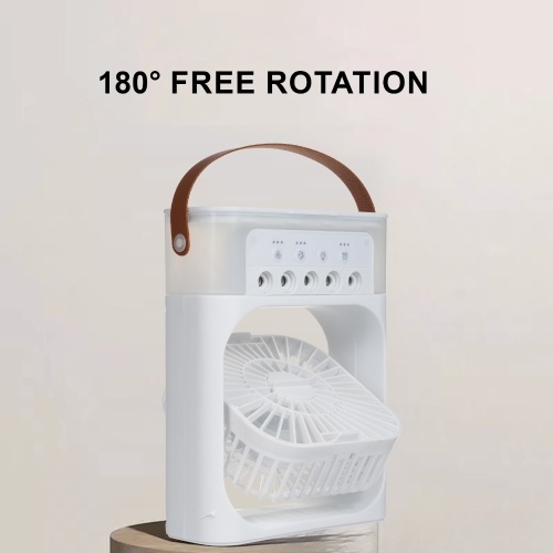 Desktop Cold Air Fan Humidifier Mini Air Cooler Mist Sprayer with Colorful Night Light 