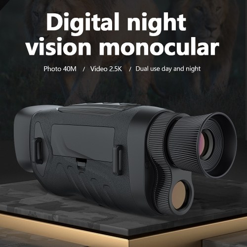 Digital Night-Vision Monocular 40MP 2.5K Infrared Telescope 984ft Night-Vision Distance Support Photo Video Recording 6X Optical Magnification 8X Digital Zoom for Outdoor Camping Huntings Night Observation Boating 
