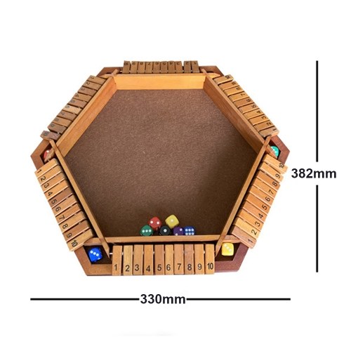 1-6 Spieler Shut The Box Würfel Spiel Holzbrett Tisch Math Spiel mit 6 Würfeln für Kinder & Erwachsene Picknick Home Party oder Pub