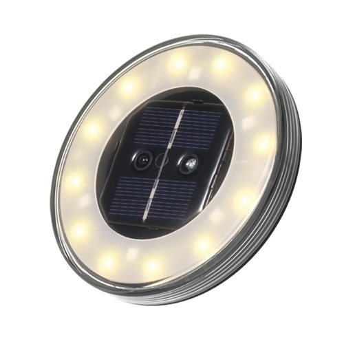 Tomshine - Paquete de 4 luces de disco solar, blanco cálido y RGB inductivo humano que cambia de color, lámpara de tierra IP68, luz flotante subacuática impermeable para exteriores