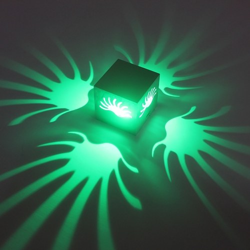 

AC85-265V 3W LED Square Wall Lamp Hollow-out Palm Design Wall Light