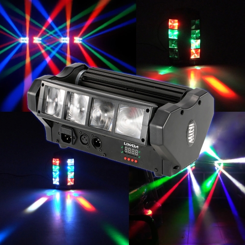 Lixada 80W RGBW Head Moving Rotatable LED Spider Beam Stage Light