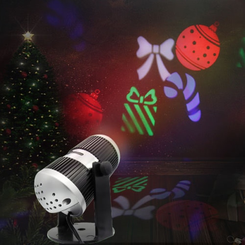 

4W 4LED 360° Adjustable Dynamic RGBW Moving Snowflake Film Projector Light Pattern Decoration Lamp Spotlight for Christmas Xmas Party Wedding with 4 Pcs Slides