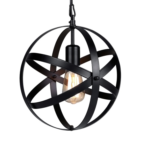 

Tomshine Industrial Plug-in Globe Pendant Light E26 Base Vintage Spherical Hanging Lights Lantern