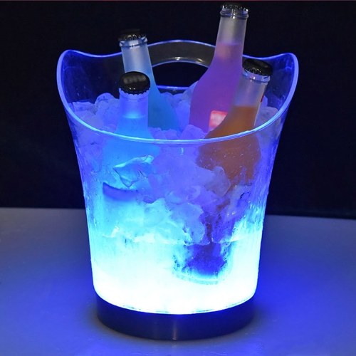 DC3V 1W 5.5L High Big Capacity RGB LED Light Lamp Ice Bucket(Battery Not Provided)