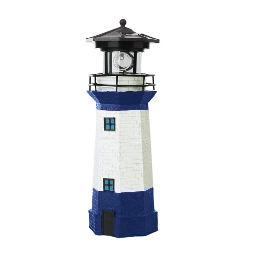 Solar Lamp Outdoor Lighthouse with Rotating Light