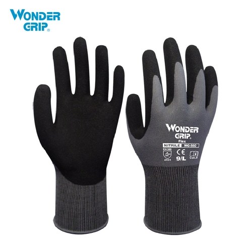 Wonder Grip Garden Safety Glove Nylon With Nitrile Sandy Coated Work Glove Abrasion-proof Universal Working Gloves