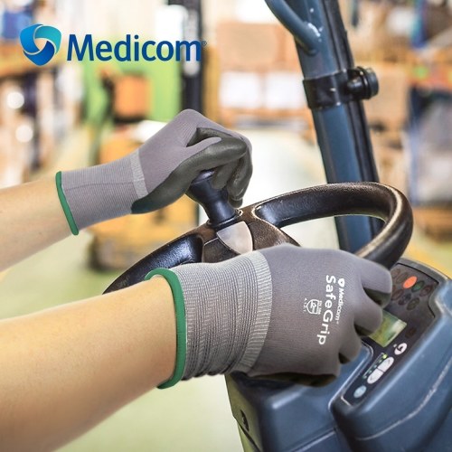 

Medicom 1152 Safety Glove Nylon With Nitrile Coated Working Gloves Abrasion-proof for Gardening Machining Warehousing Transportation