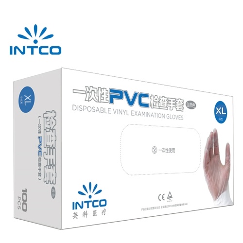 

INTCO 100PCS Disposable PVC Gloves Examination Gloves Powder Free for Food Processing Restaurant Kitchen Catering Home