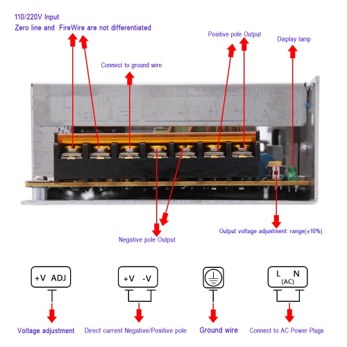 

Adjustable LED Driver Switch Power Supply AC 110V/220V to DC 12V 16.7A 200W Voltage Transformer for Led Strip