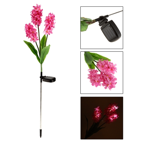 

9 LEDs Powerfrugal Solar Power 3 Hyacinth Flowers Landscape Lamp