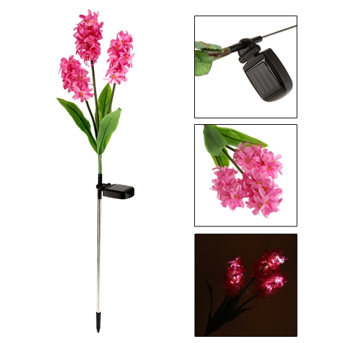 9 LED Powerfrugal Power solaire 3 Hyacinth fleurs paysage lampe